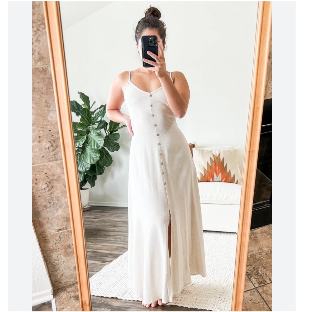 Cream Linen Ada Dress S